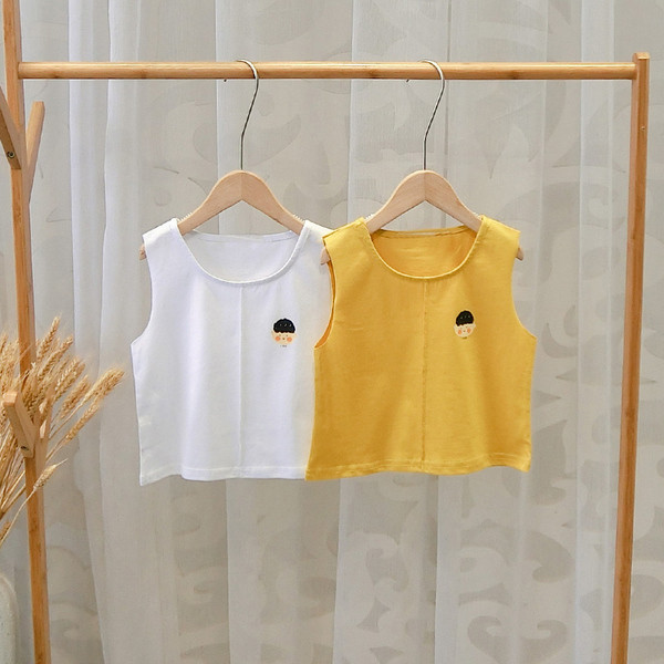 Vesta zilnica pentru copii pentru baieti in alb si galben