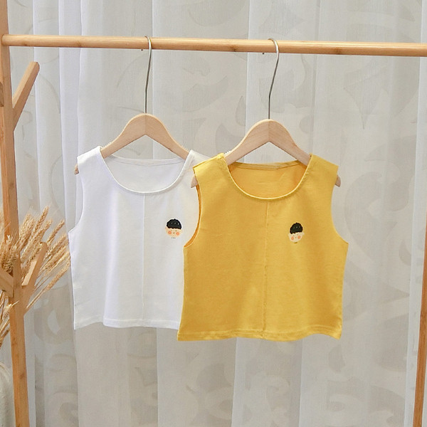 Vesta zilnica pentru copii pentru baieti in alb si galben