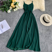 Modern hosszú női ruha sima modell, csupasz háttal több színben