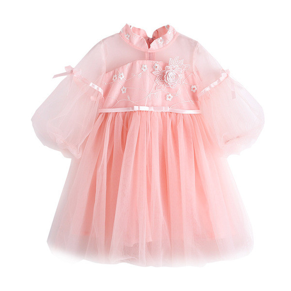 Aktuális gyerekruha két színben hímzéssel és 3D elemmel