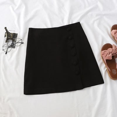 Lezser női szoknya gombokkal, magas derékkal több színben