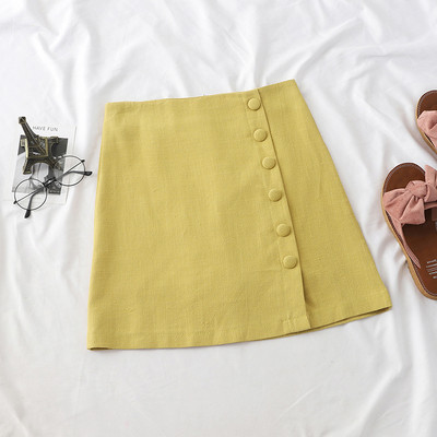 Lezser női szoknya gombokkal, magas derékkal több színben