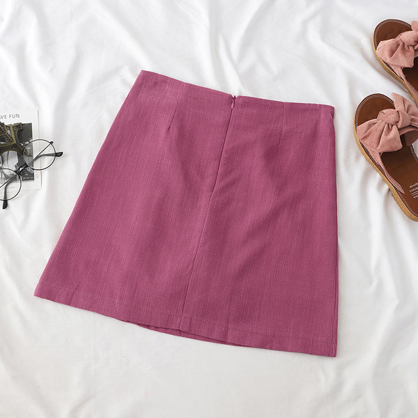 Lezser női szoknya gombokkal, magas derékkal több színben