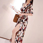 Γυναικείο μοντέρνο φόρεμα με ζώνη