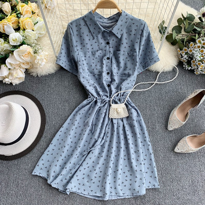 Rochie casual de dama cu maneci scurte si buzunar