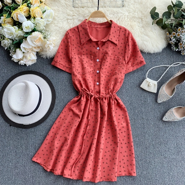 Rochie casual de dama cu maneci scurte si buzunar