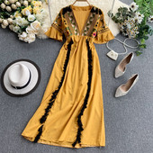 Rochie de plaja de dama moderna cu ciucuri in mai multe culori