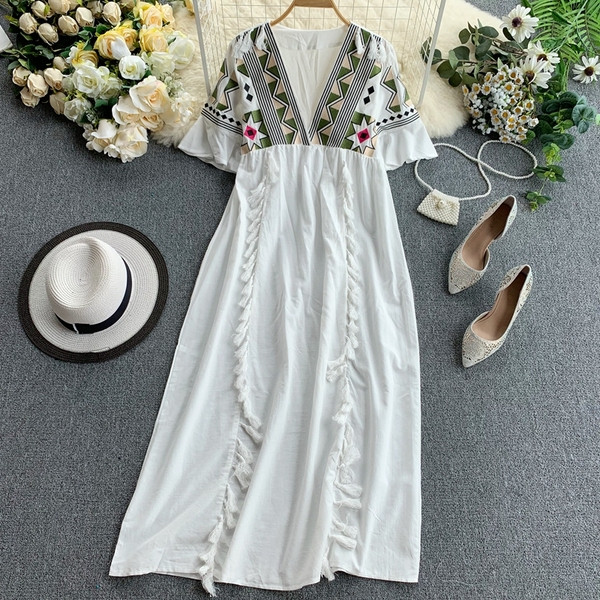 Rochie de plaja de dama moderna cu ciucuri in mai multe culori