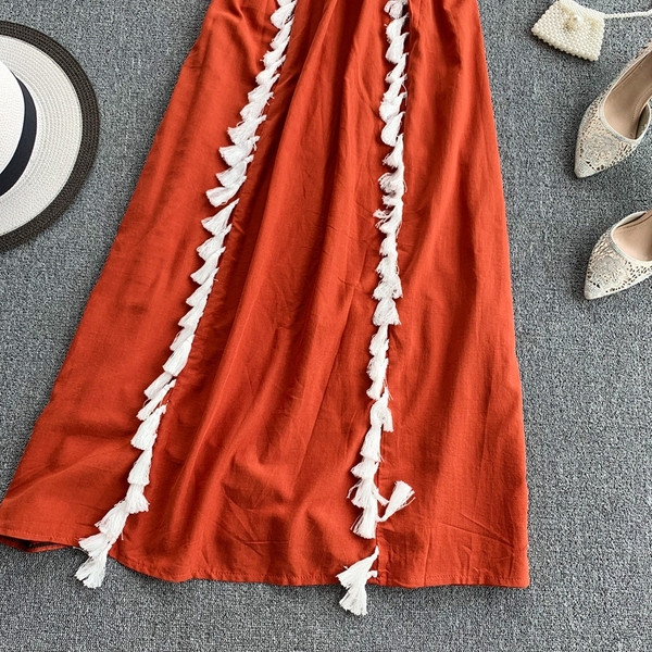 Rochie de plaja de dama moderna cu ciucuri in mai multe culori