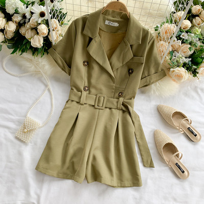 Salopeta de dama moderna cu decolteu adanc si curea in trei culori