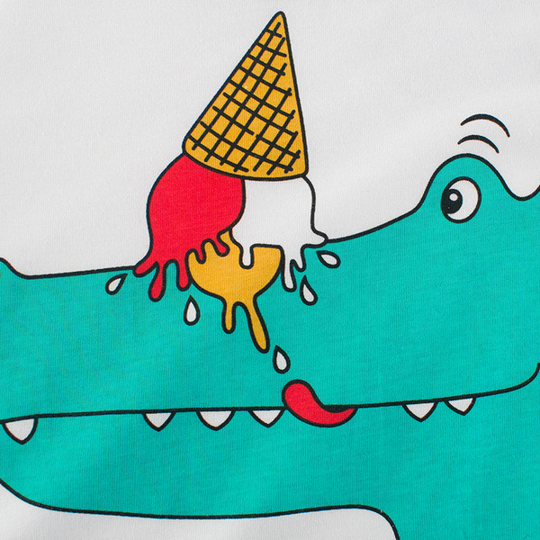 Napi gyerek póló fiúknak fehér színben, rátéttel