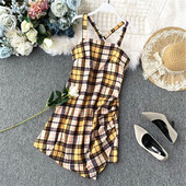 Rochie de dama moderna in carouri model asimetric cu fermoar