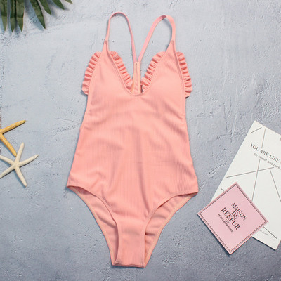 Нов модел цял бански костюм с тънки презрамки в няколко цвята