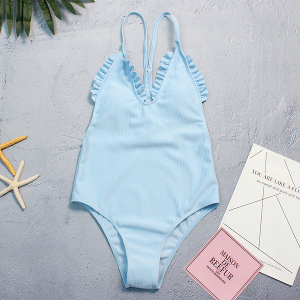 Нов модел цял бански костюм с тънки презрамки в няколко цвята