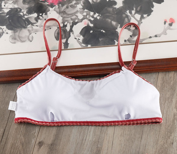 Kétrészes fürdőruha rózsaszín bársonnyal