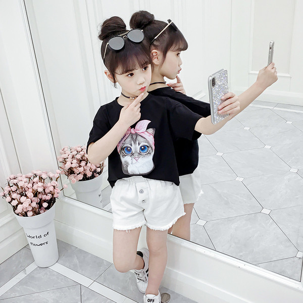 Aktuális gyerek póló lányoknak három színben rátéttel