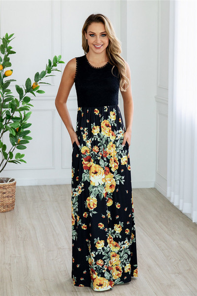 Alkalmi női ruha O-nyakú vastag pántokkal, két színben