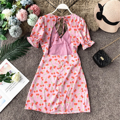 Modern női ruha csupasz háttal és rövid ujjal, két színben