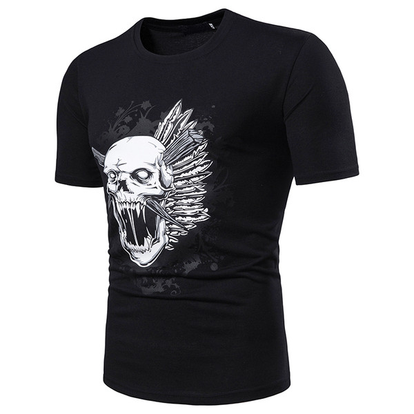 Modern férfi póló fekete, fehér és szürke mintával