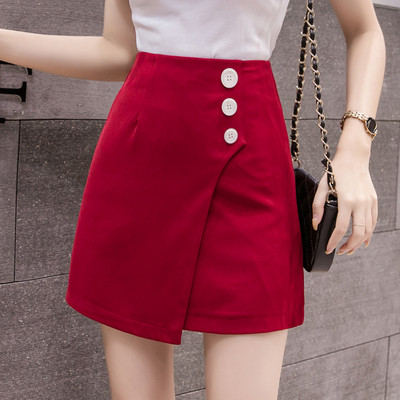 Modern női szoknya magas derékkal, fehér, fekete és bordó színekben