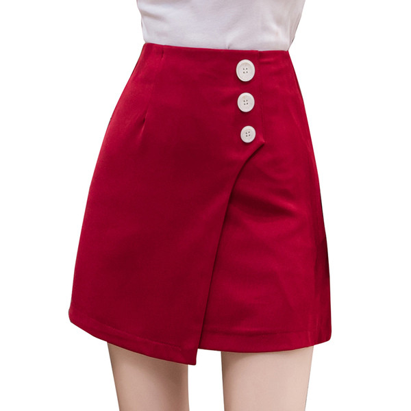 Modern női szoknya magas derékkal, fehér, fekete és bordó színekben