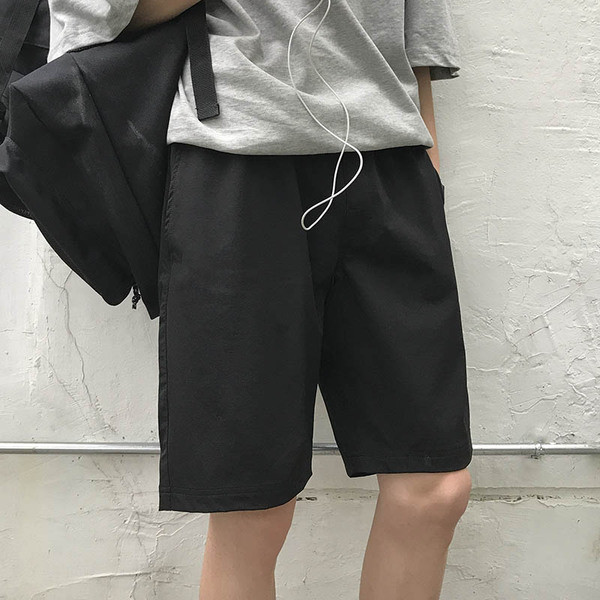 Alkalmi férfi rövidnadrág sima modell fekete és szürke színben