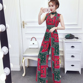 Színes női overál két színben hasítékkal