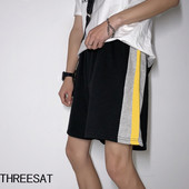 Férfi sport rövidnadrág színes szegéllyel fekete, szürke és bézs színben