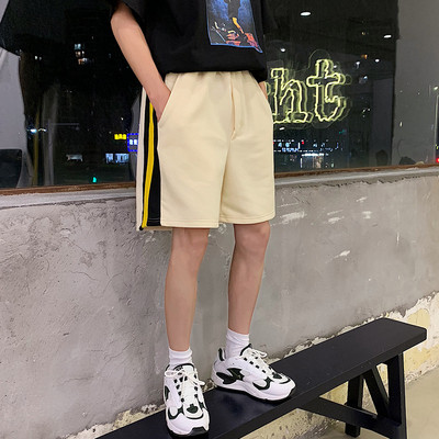 Férfi sport rövidnadrág színes szegéllyel fekete, szürke és bézs színben