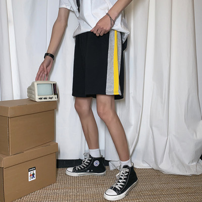 Férfi sport rövidnadrág színes szegéllyel fekete, szürke és bézs színben