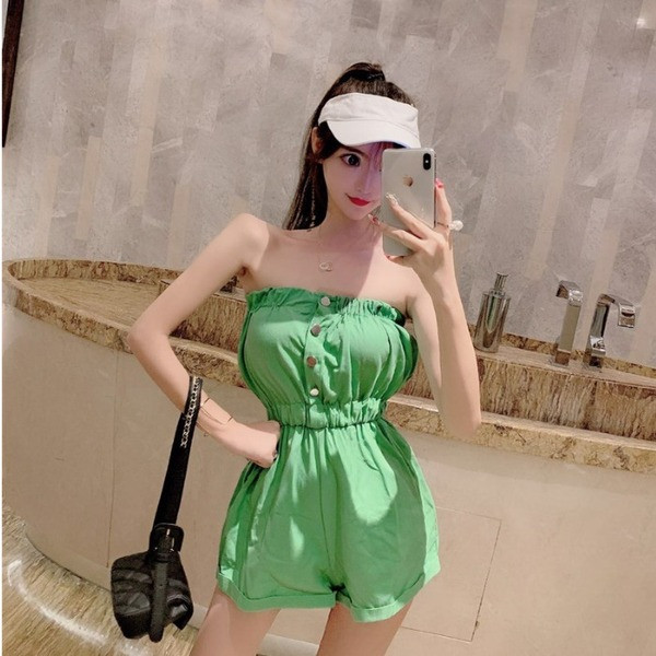 Γυναικεία σαλοπέτα σε πράσινο, μαύρο και πορτοκαλί χρώμα