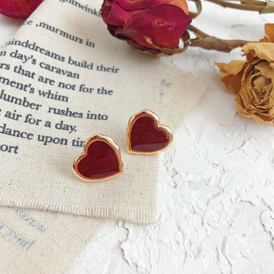 Női fülbevaló szív alakú - három színben