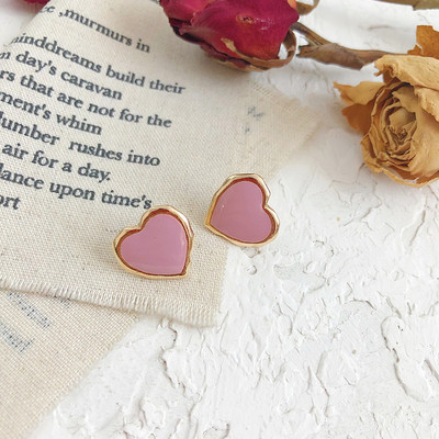 Női fülbevaló szív alakú - három színben