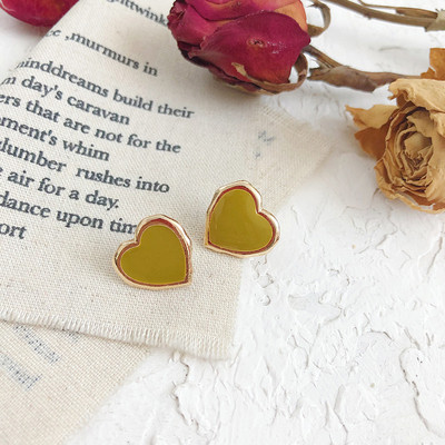 Női fülbevaló szív alakú - három színben