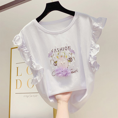 Bluză de damă elegantă cu mâneci scurte în element 3D