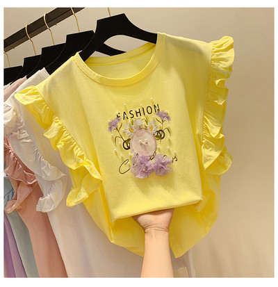 Bluză de damă elegantă cu mâneci scurte în element 3D