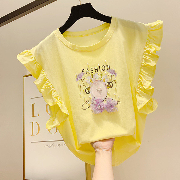 Bluză de damă elegantă cu mâneci scurte în element 3D