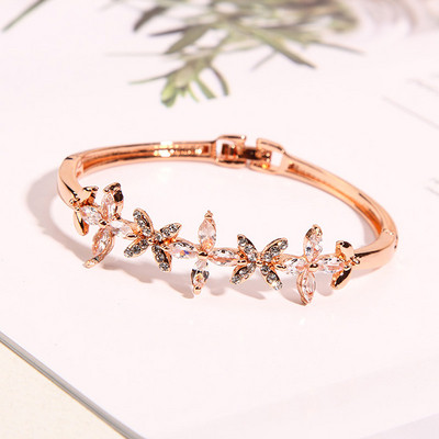 Bratara de dama moderna in doua culori cu pietre