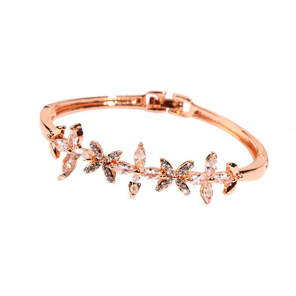 Bratara de dama moderna in doua culori cu pietre