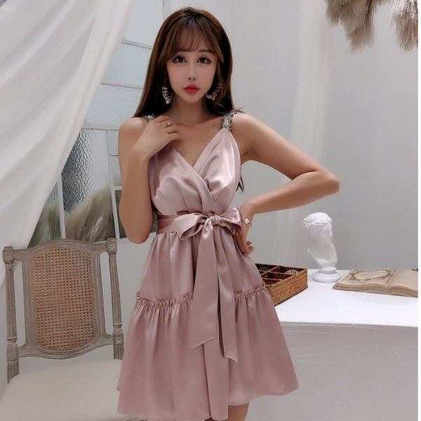 NOU Rochie elegantă de damă cu decolteu în V în mai multe culori