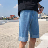 Pantaloni scurți din denim pentru bărbați de culoare deschisă