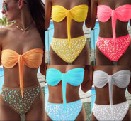 Γυναικέιο μαγιό μπικίνι με πέτρινη διακόσμηση