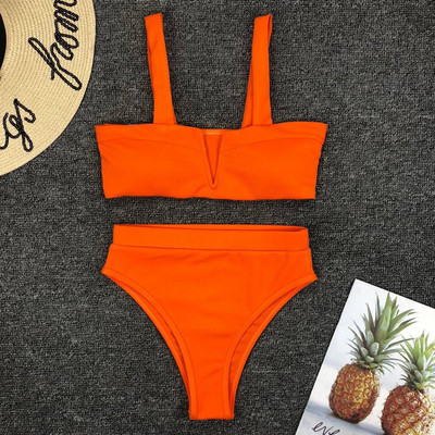 Μαγιό από δύο μέρη με υψηλή μέση σε διάφορα χρώματα