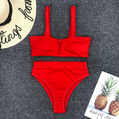 Μαγιό από δύο μέρη με υψηλή μέση σε διάφορα χρώματα