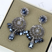 Cercei eleganti de dama cu pietre in albastru