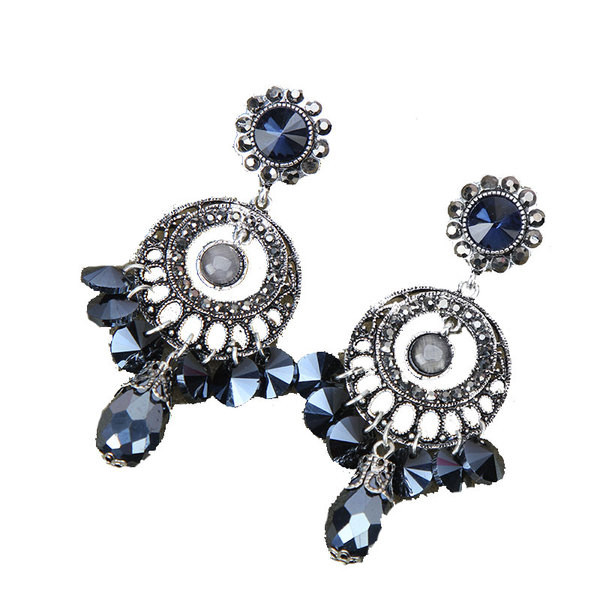Cercei eleganti de dama cu pietre in albastru