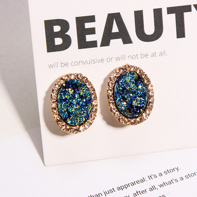 Cercei eleganti de dama in alb si albastru