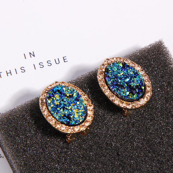 Cercei eleganti de dama in alb si albastru