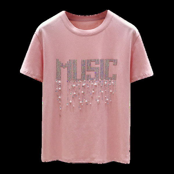 Σύγχρονη γυναικεία μπλούζα σε τρία χρώματα με επιγραφή και λαιμόκοψη