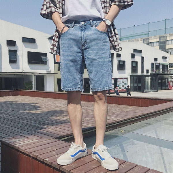 Pantaloni scurți din denim pentru bărbați la modă cu motive rupte